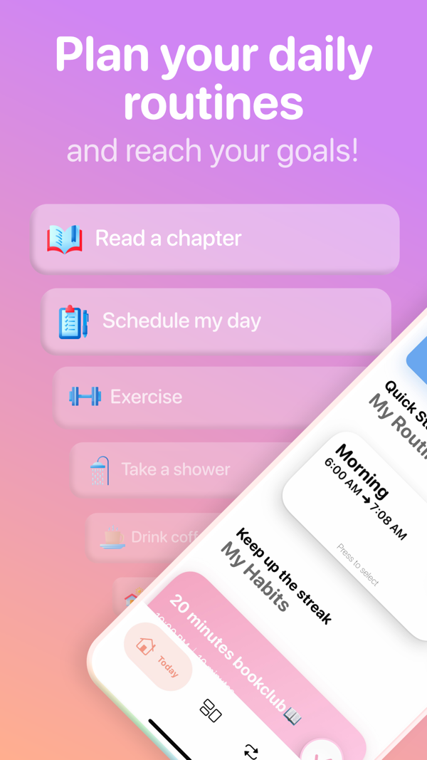 Awakee morning routine app showing today's guided routine on iPhone