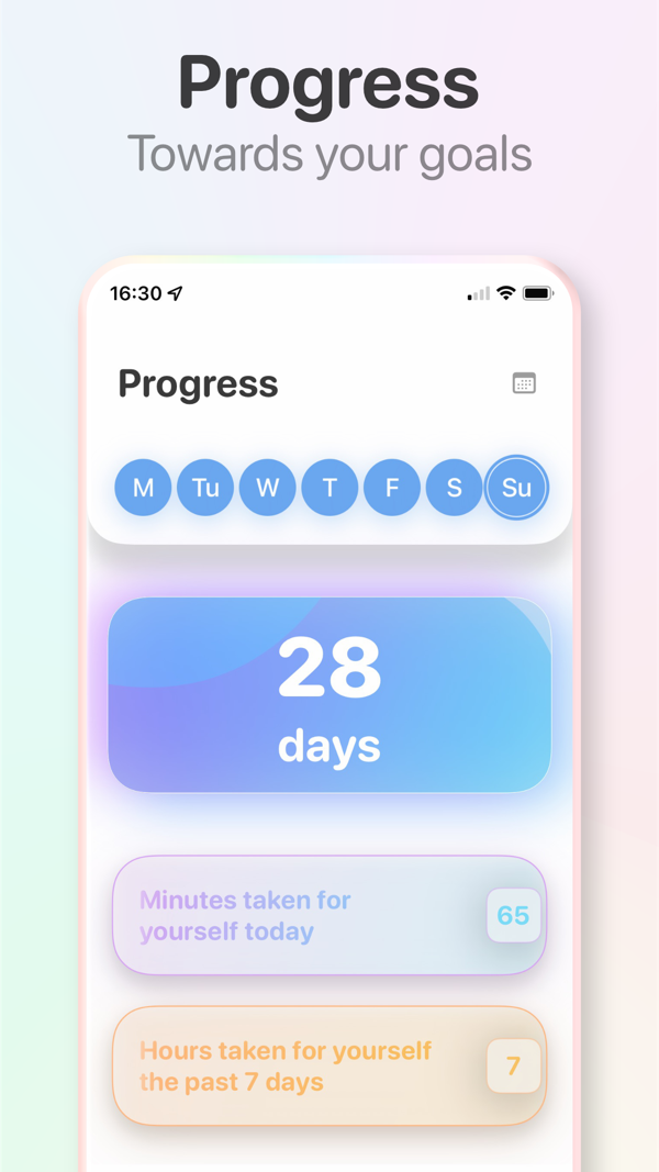 Progress analytics and habit streak charts in Awakee
